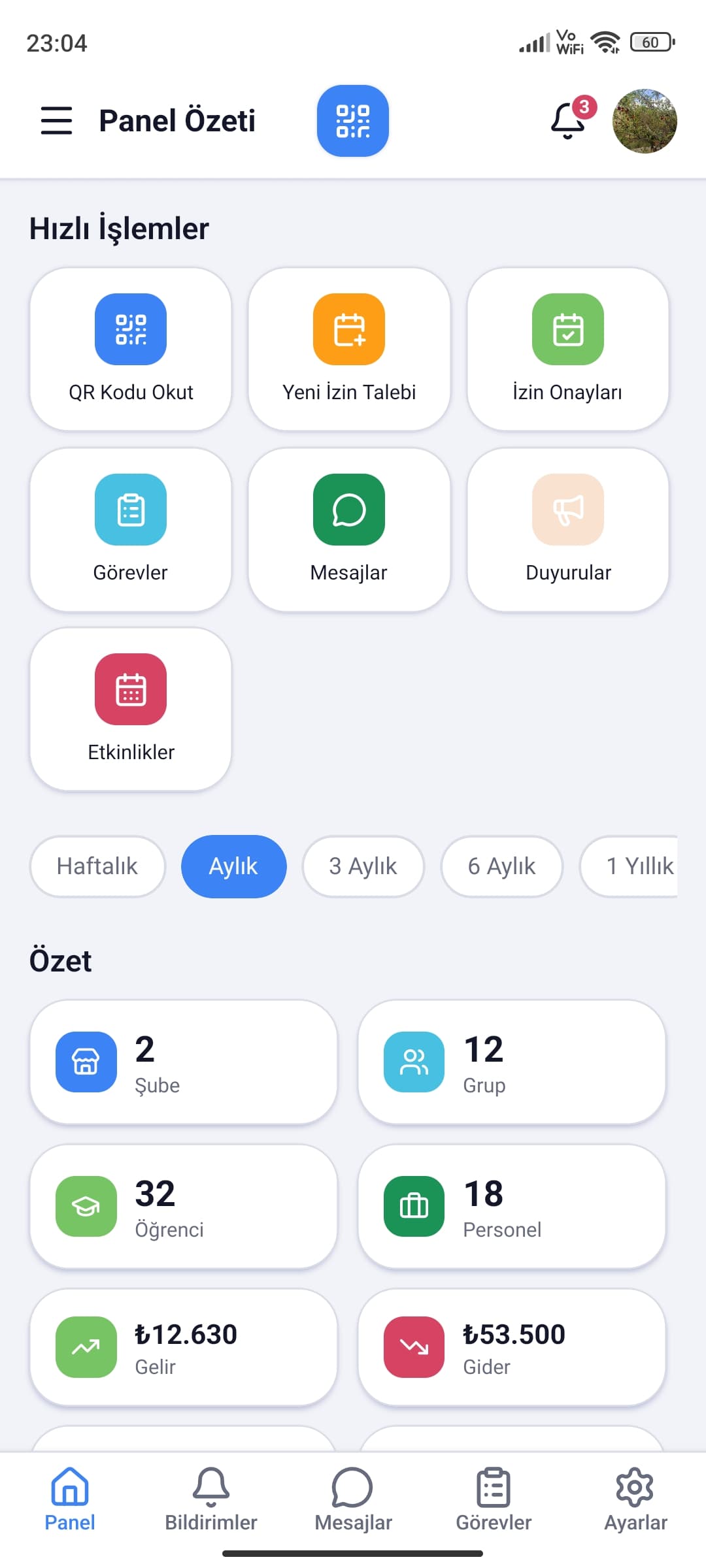 Personel mobil uygulaması